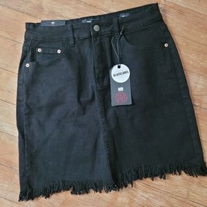 L&M Denim Black Label Skew Hem Mini Skirt Size Large L
